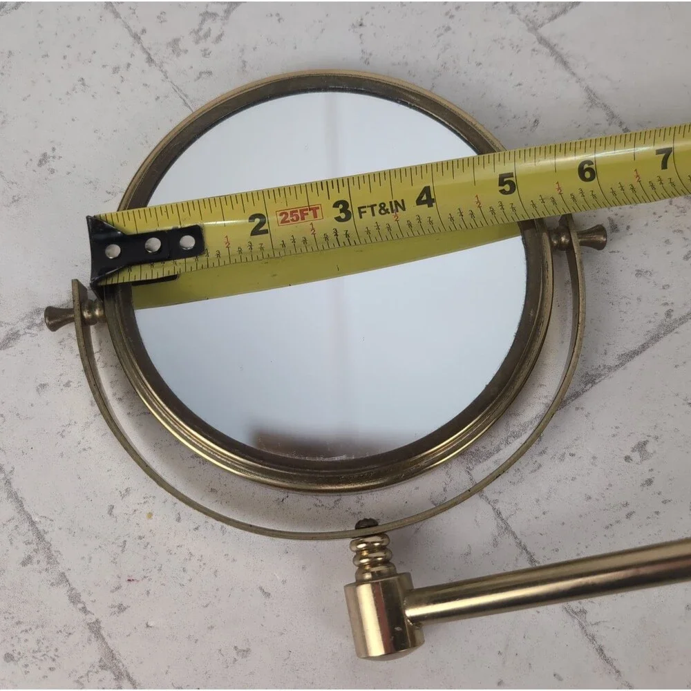 Vintage Magnifying Wall Mount Mirror Brass Folding Swing Arm Wall Mount
